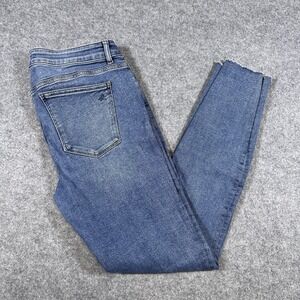 DL1961 Florence Jeans Womens 31 Blue Mid Rise Instasculpt Skinny Raw Hem Ankle